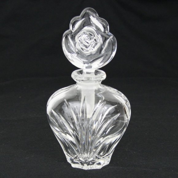 Vintage 50's Glass Perfume Decanter with Floral Stopper - Picture 2 of 4